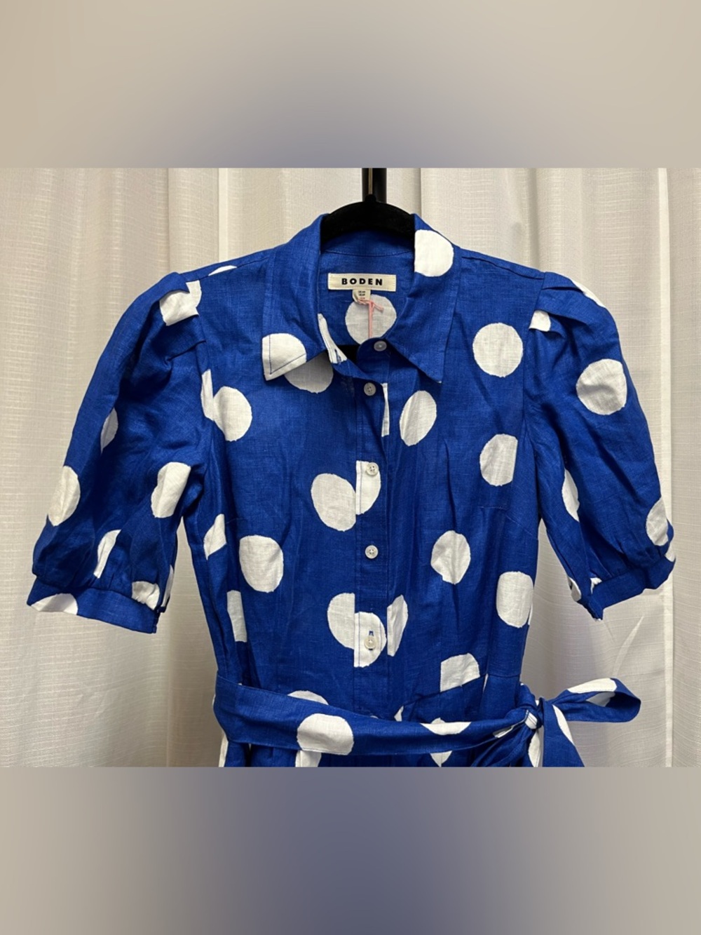 Boden Alexa Polka Dot Linen Shirtdress NWT | size 4 - Picture 3 of 9